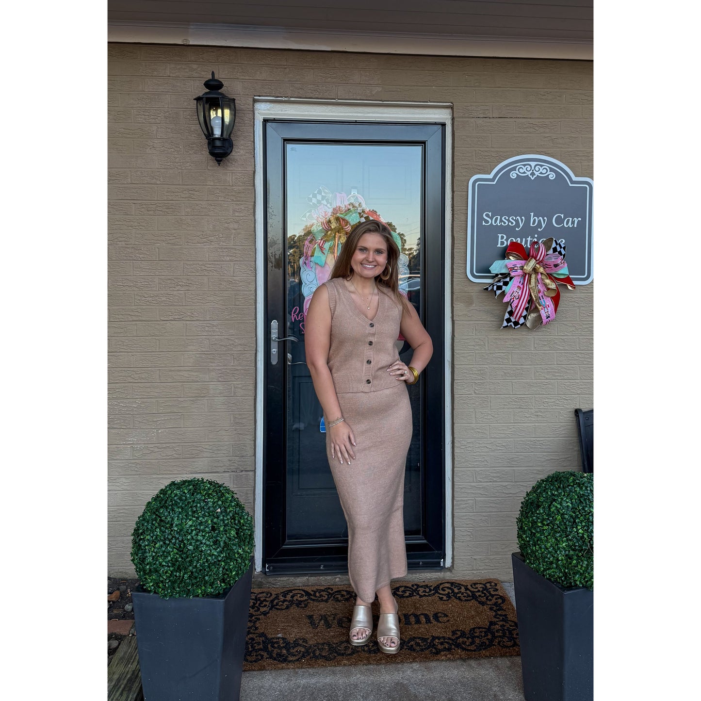 Gia Sweater Knit Set, Taupe