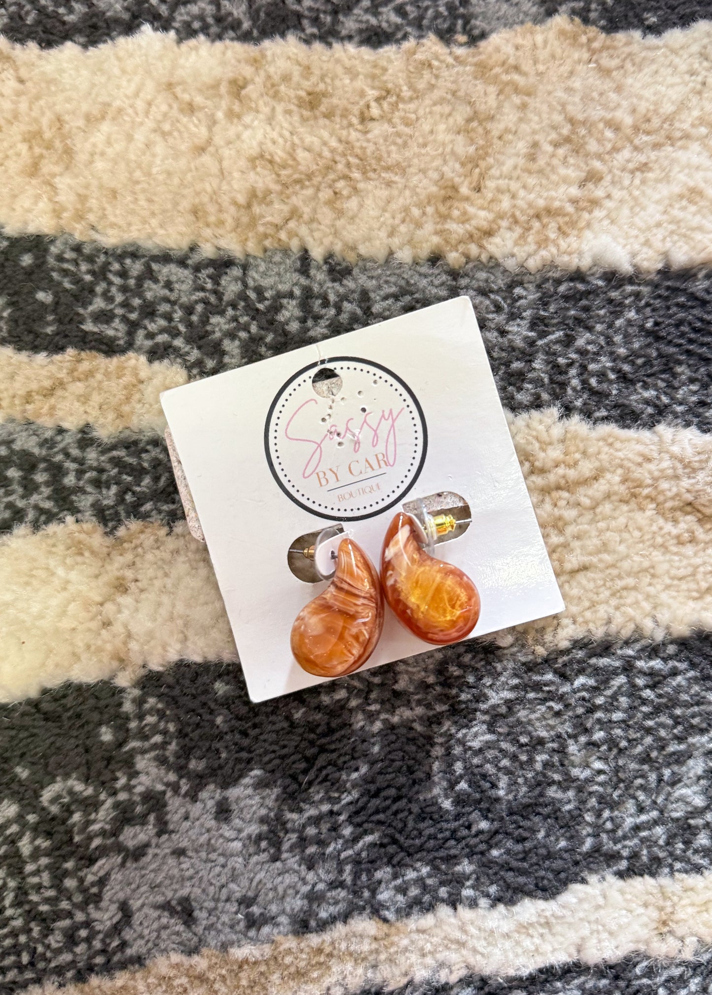 Brown Detail Hoops