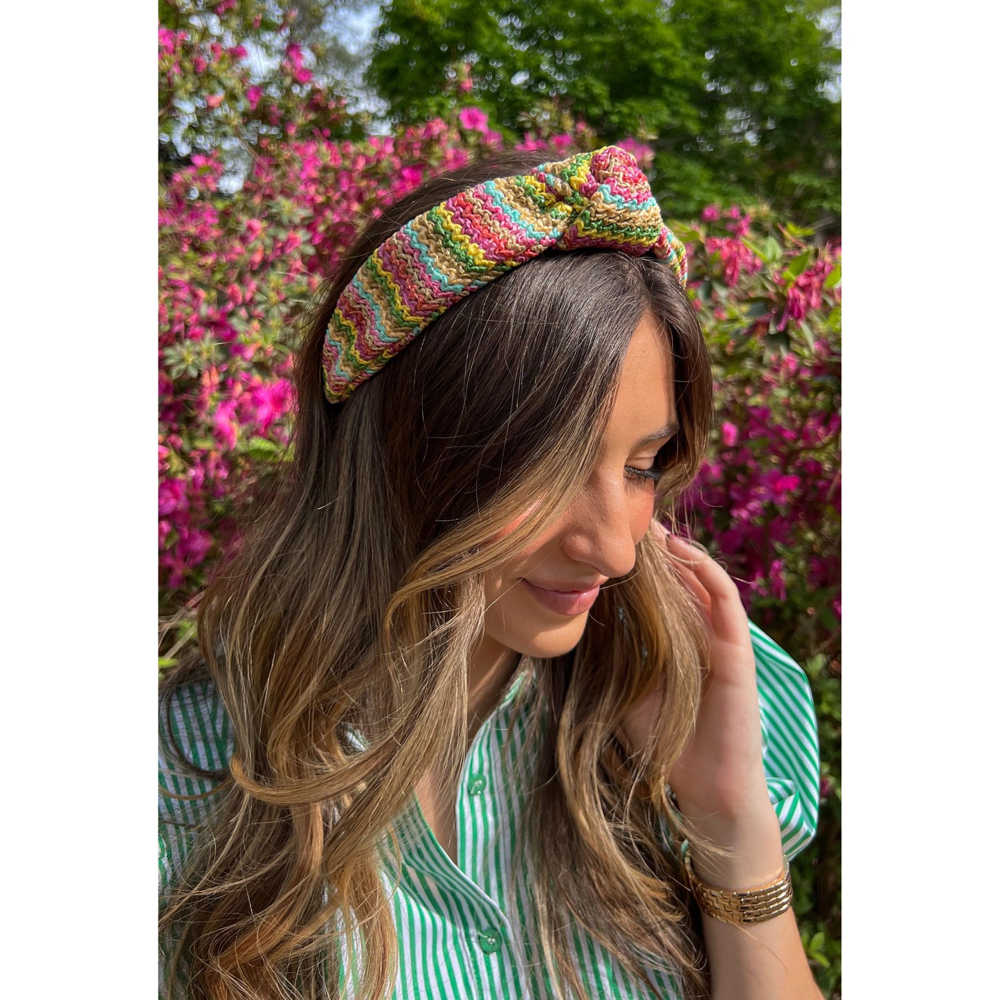 Emma Headband, Multi Color Raffia