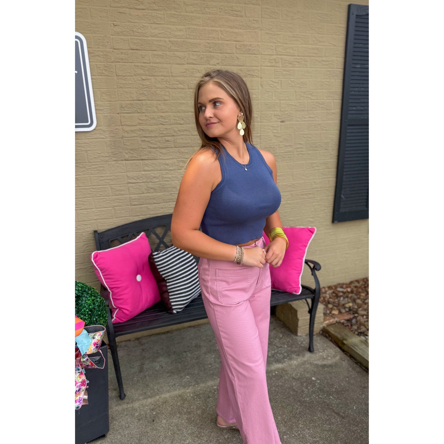 Grace Tank Top, Navy