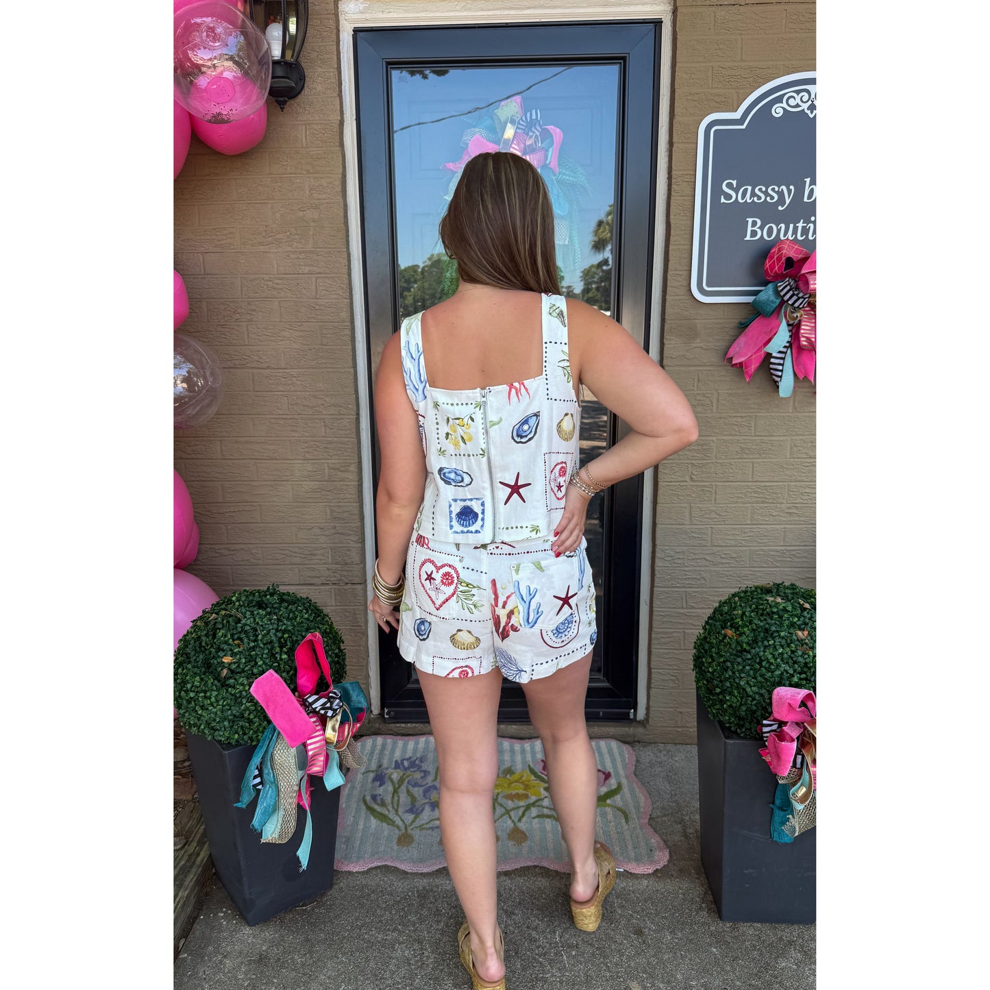 Nautical Pattern Denim Set