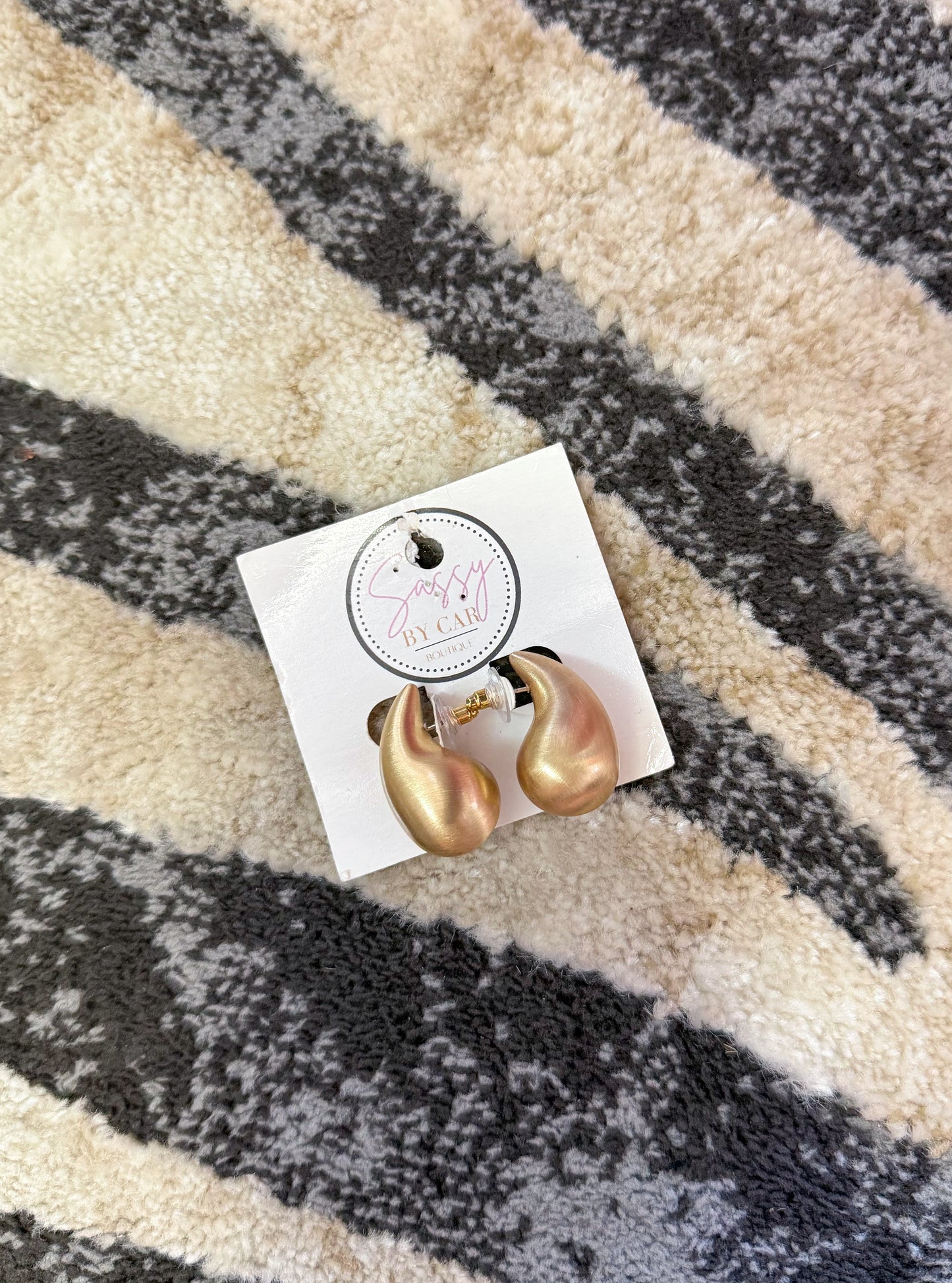Matte Gold Hoops