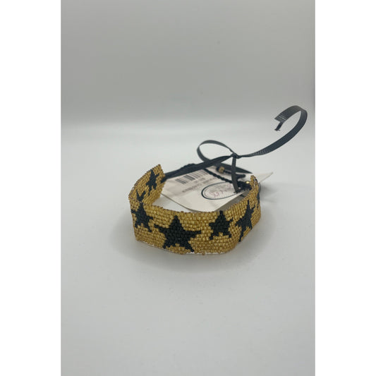 Star Adjustable Bracelet, Black/Gold