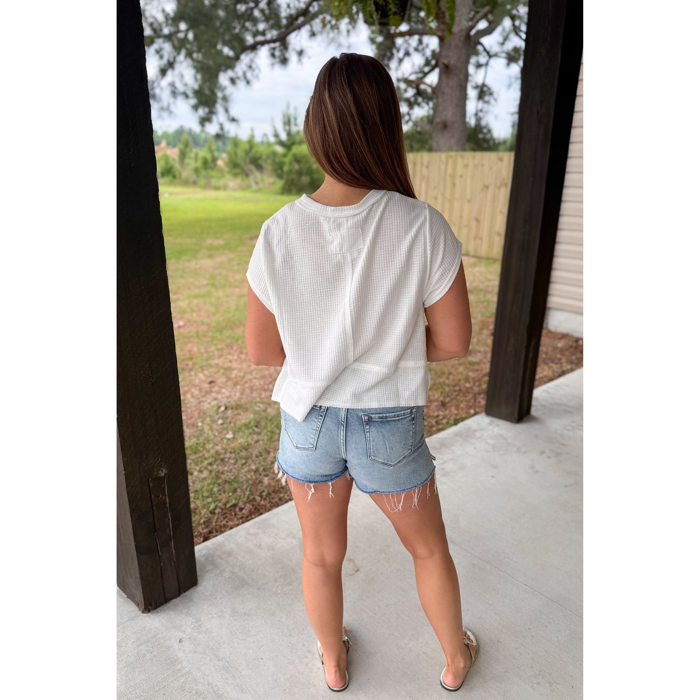 Eloise Detail Top, White