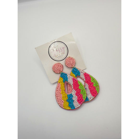 Multi Color Beaded Earrings