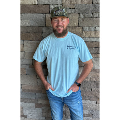 Mens Golf Bucket T-Shirt, Chambray Blue
