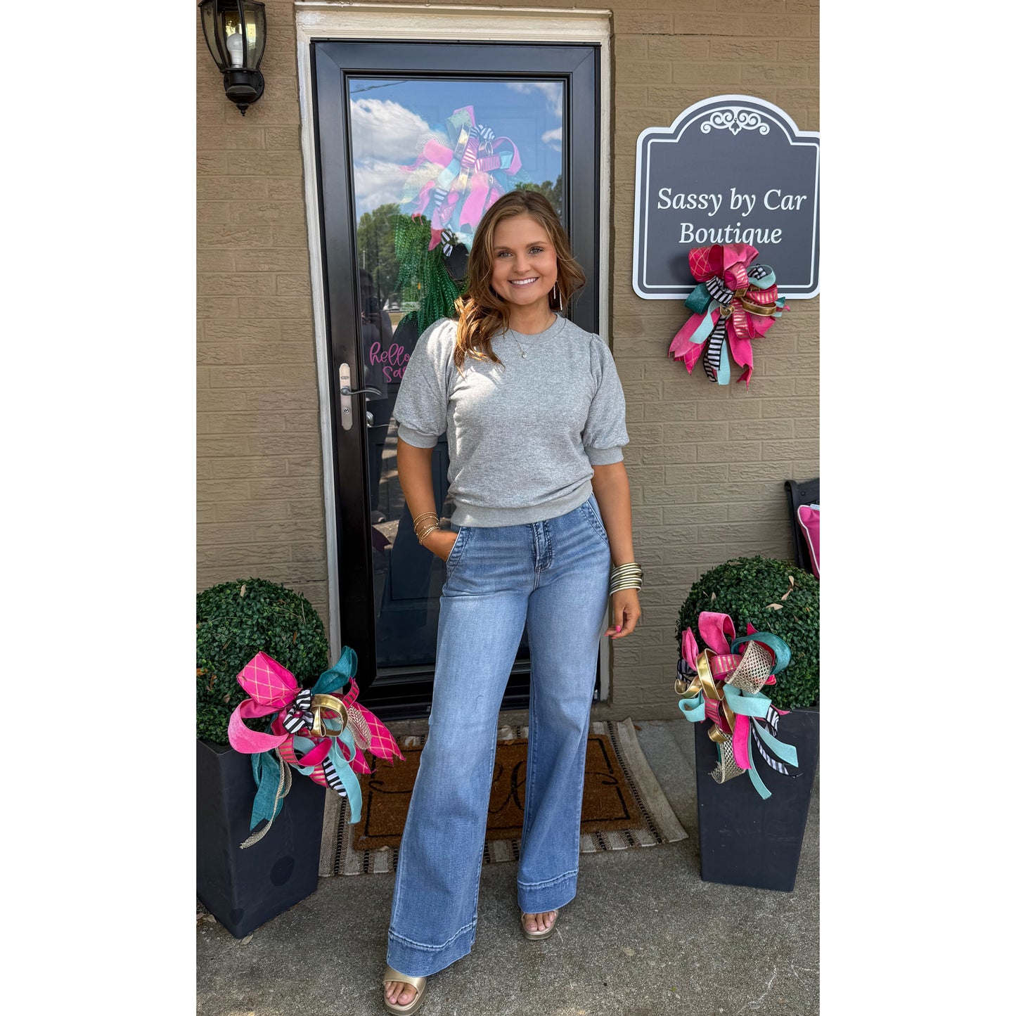 Mia Top, Grey