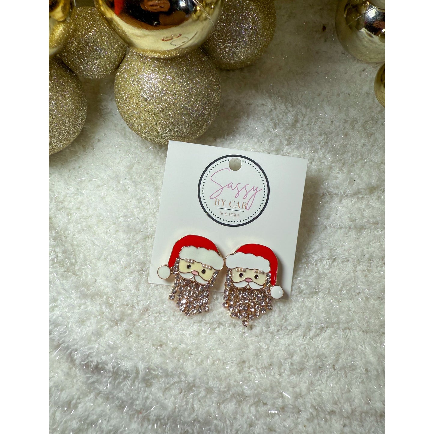 Santa Rhinestone Detail Earrings