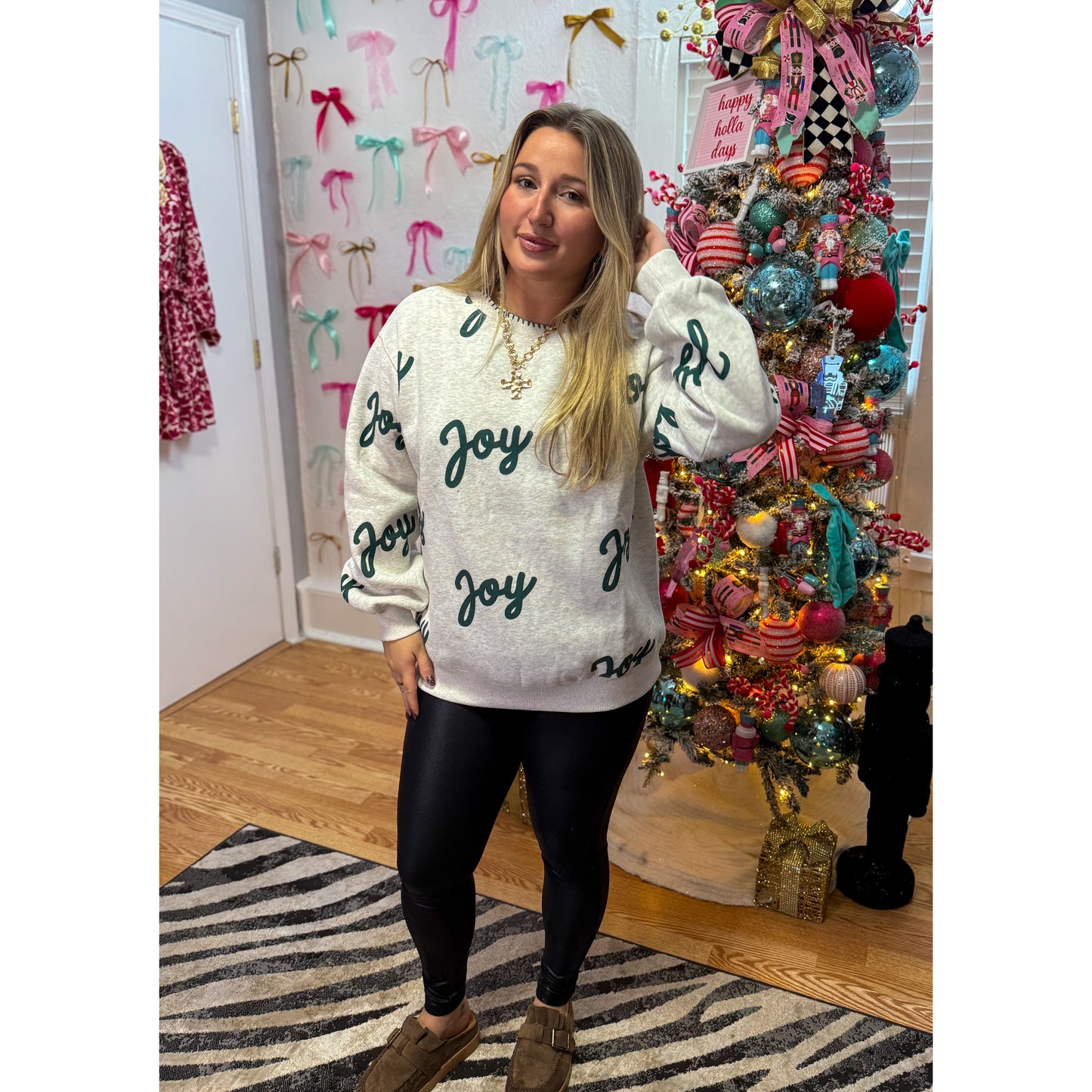 Joy Sweatshirt, Grey/Green