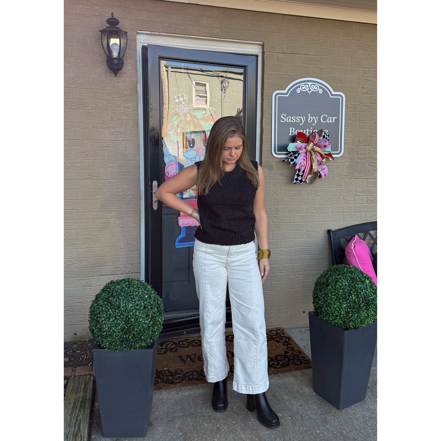 Haven Sweater Knit Vest, Black