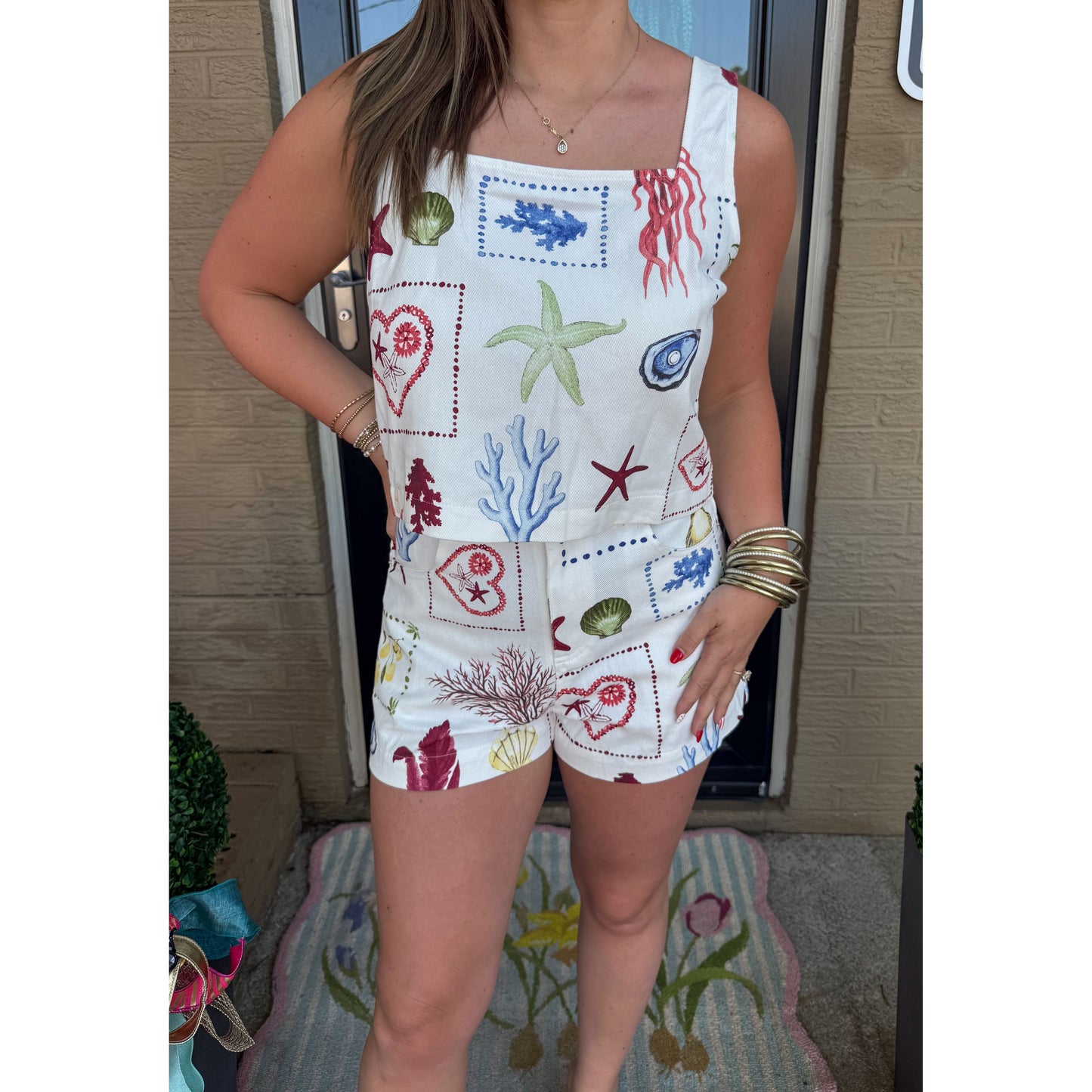 Nautical Pattern Denim Set