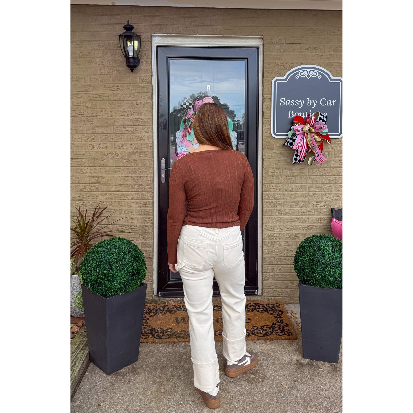 Kira Detail Top, Brown