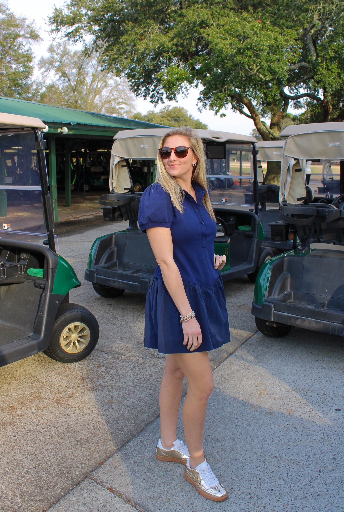 Caddy Romper, Navy