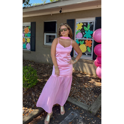 Pinky Maxi Dress w/ Scarf