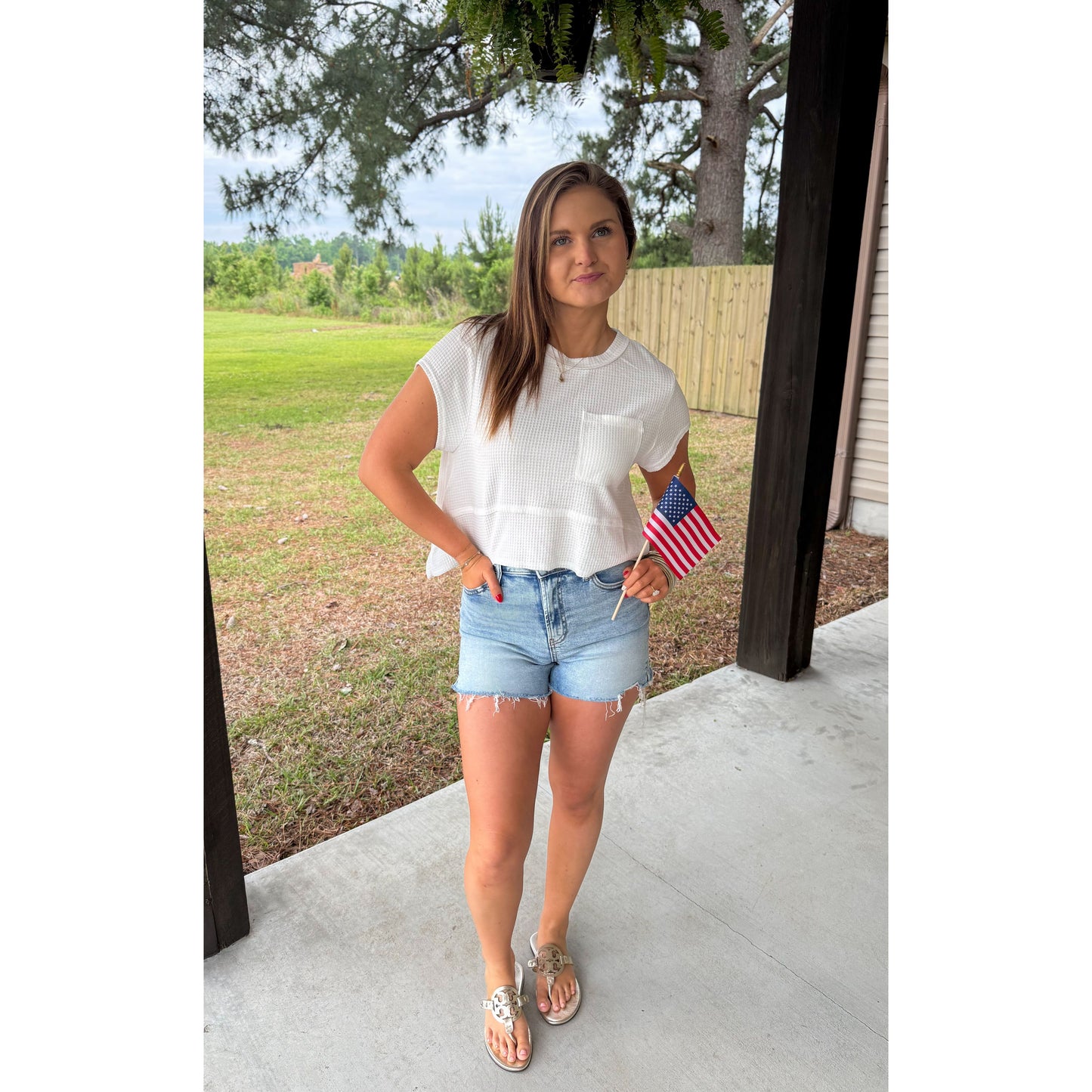 Eloise Detail Top, White
