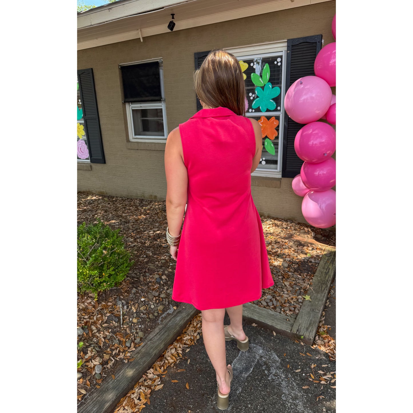 Darcy Mini Dress, Coral