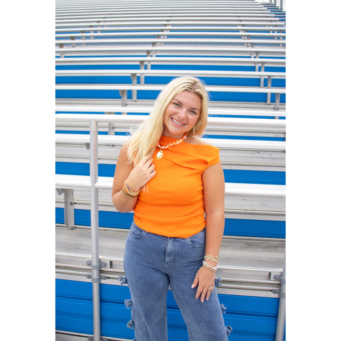Kimberly Asymmetrical Top, Orange