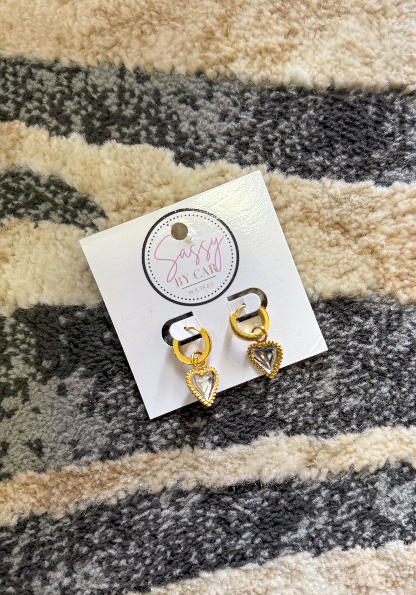 Silver/Gold Heart Huggies