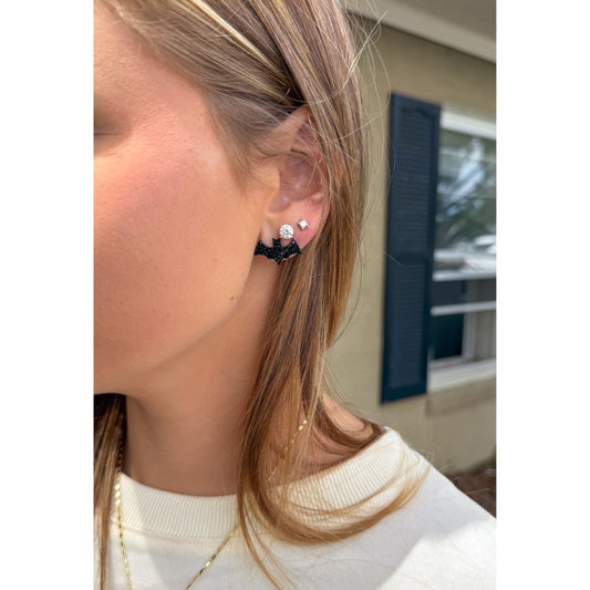 Bat Stud Earrings, Black