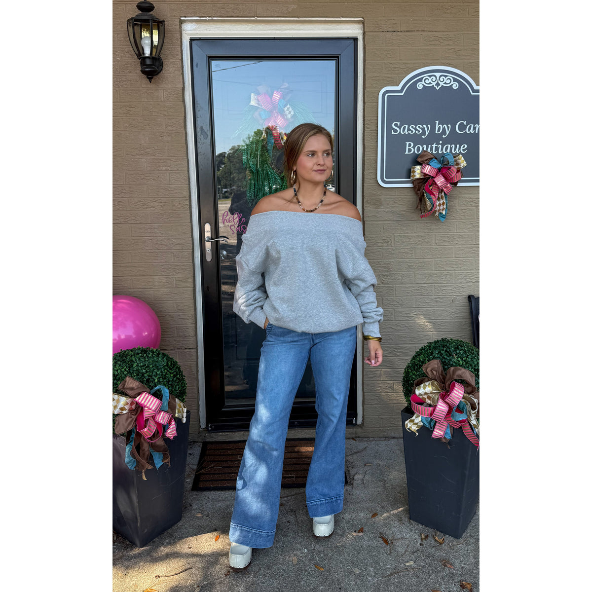 Josie OTS Sweatshirt, Heather Grey