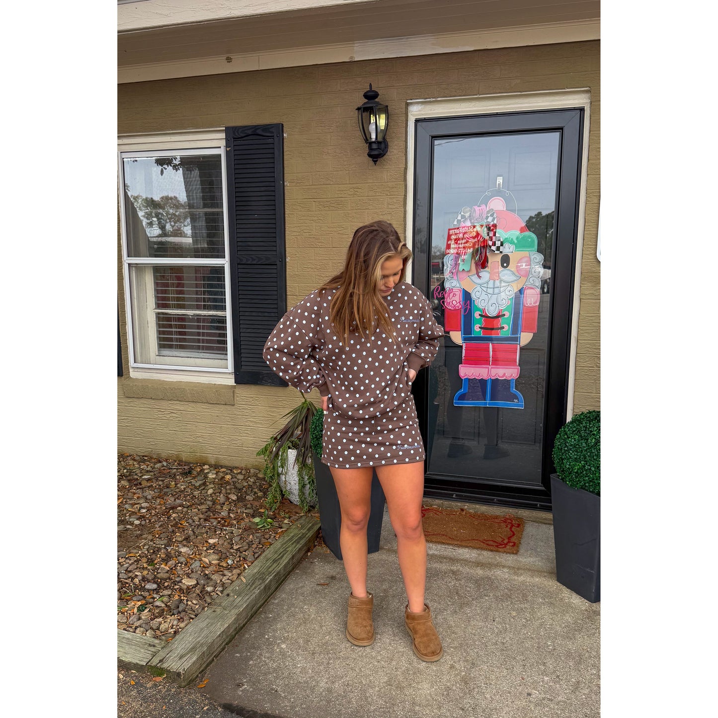 Trust the Process Polka Dot Lounge Set, Blue/Brown