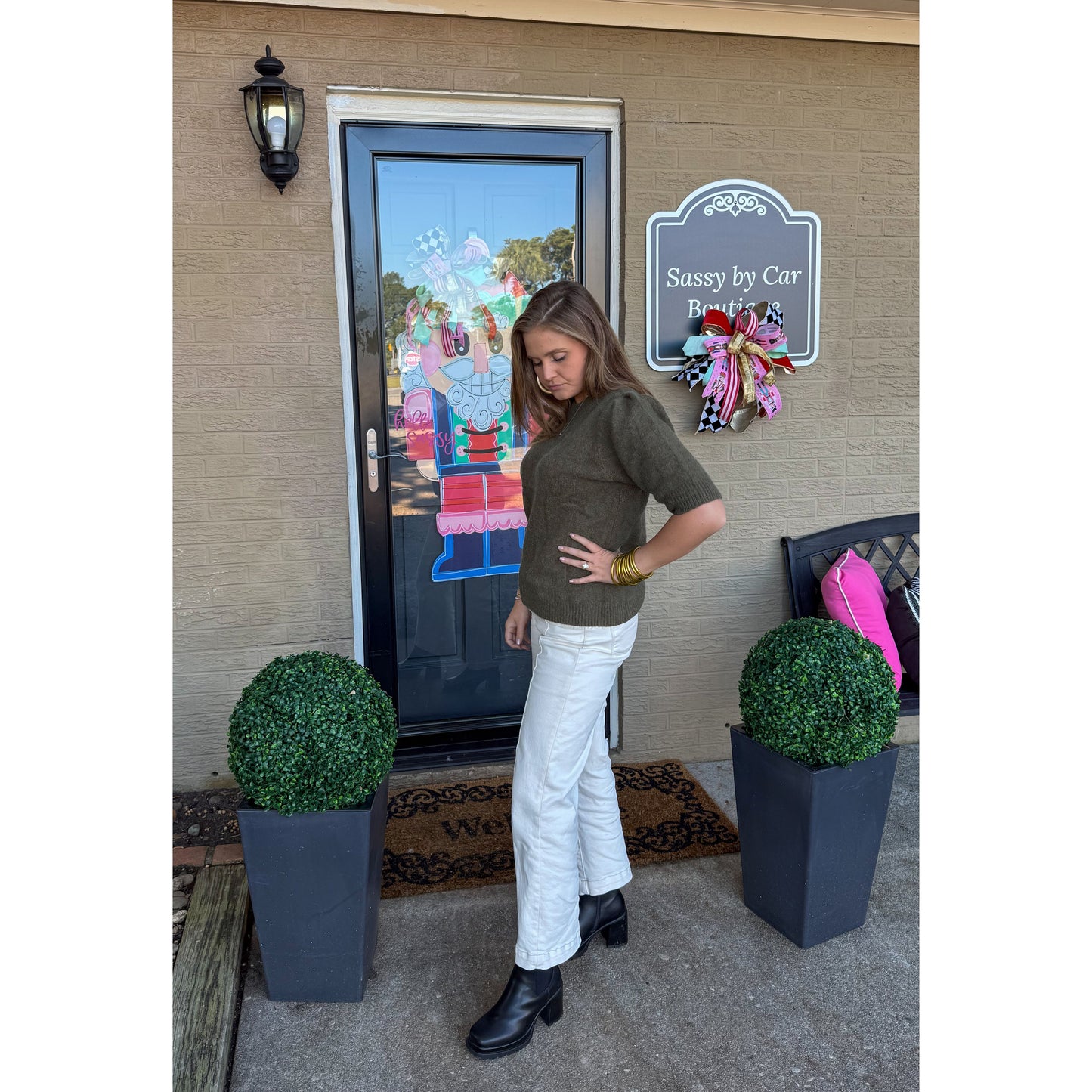 Wren Sweater Top, Olive