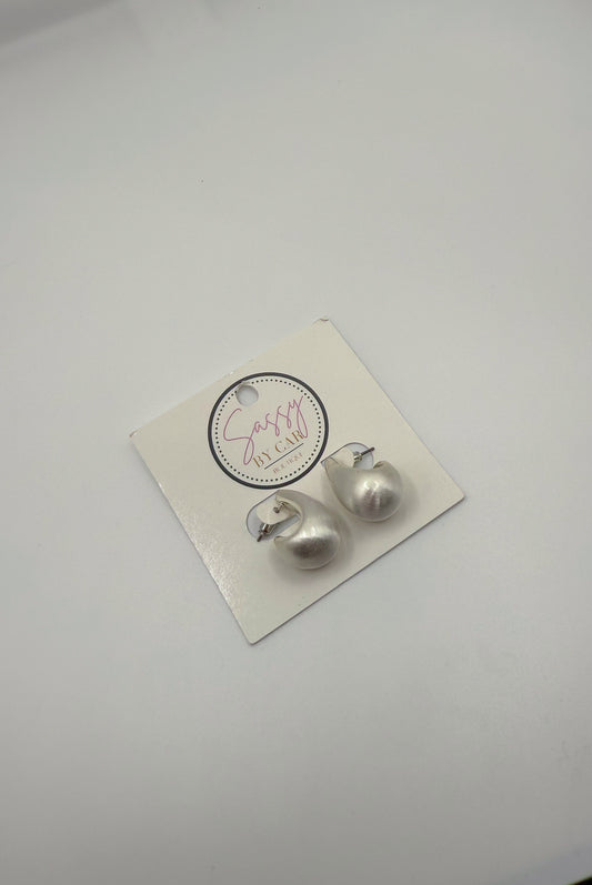 Matte Silver Hoops