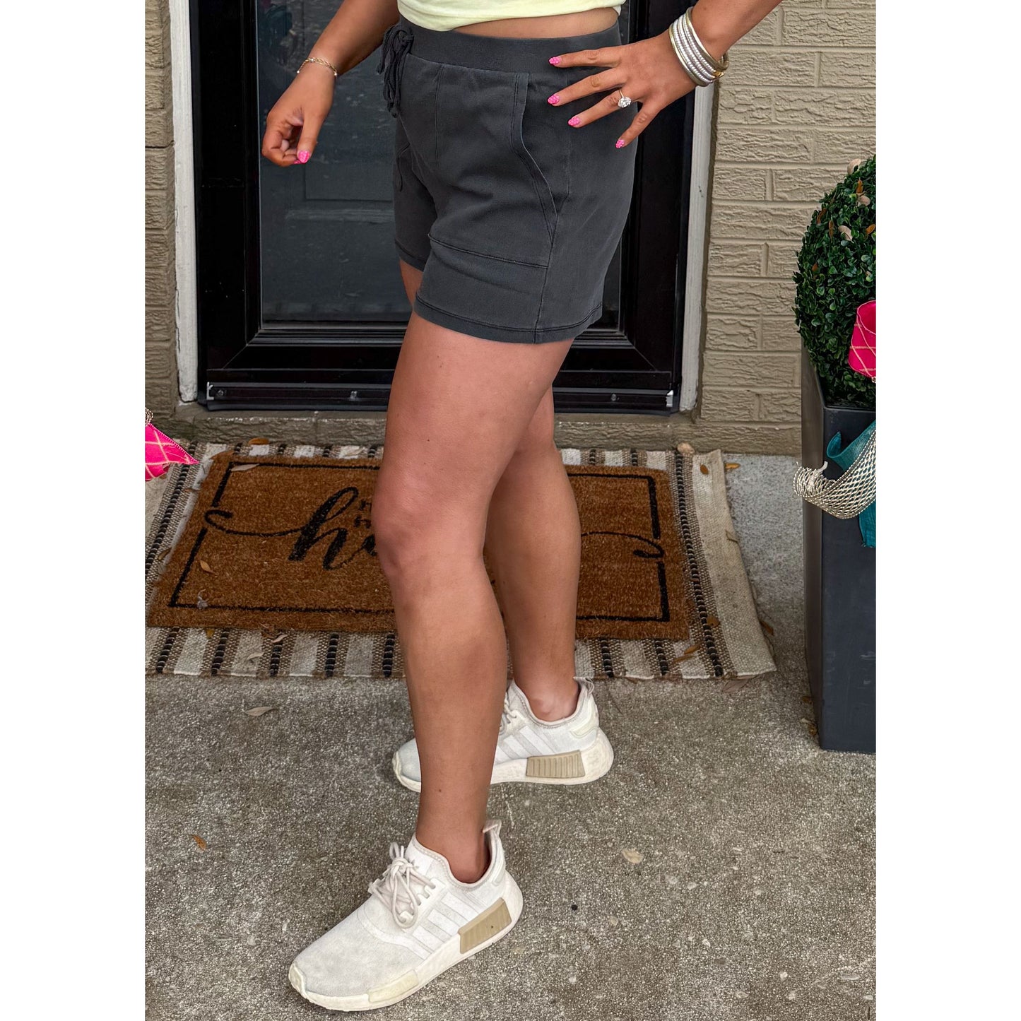 Blaise Lounge Shorts, Charcoal Grey