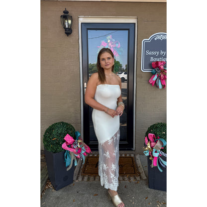 Imogen Detail Maxi Dress, Ivory