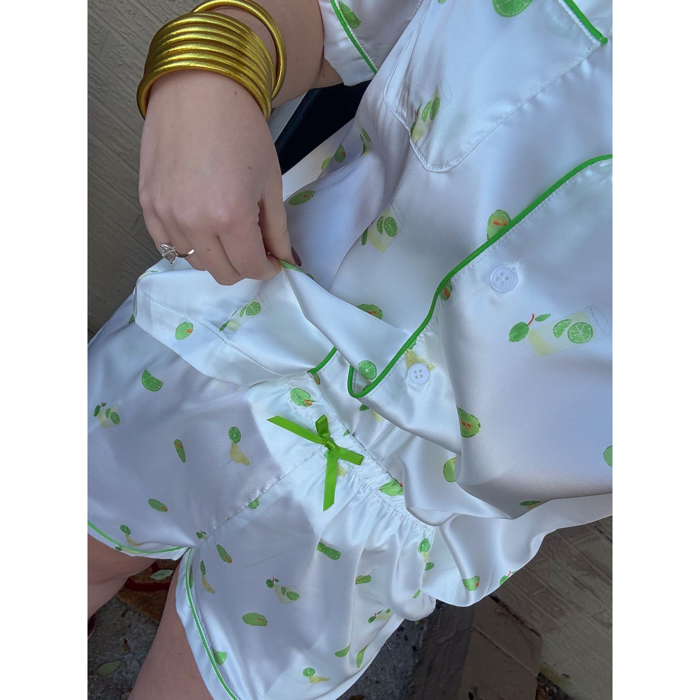 Graphic Detail PJs, Green/White
