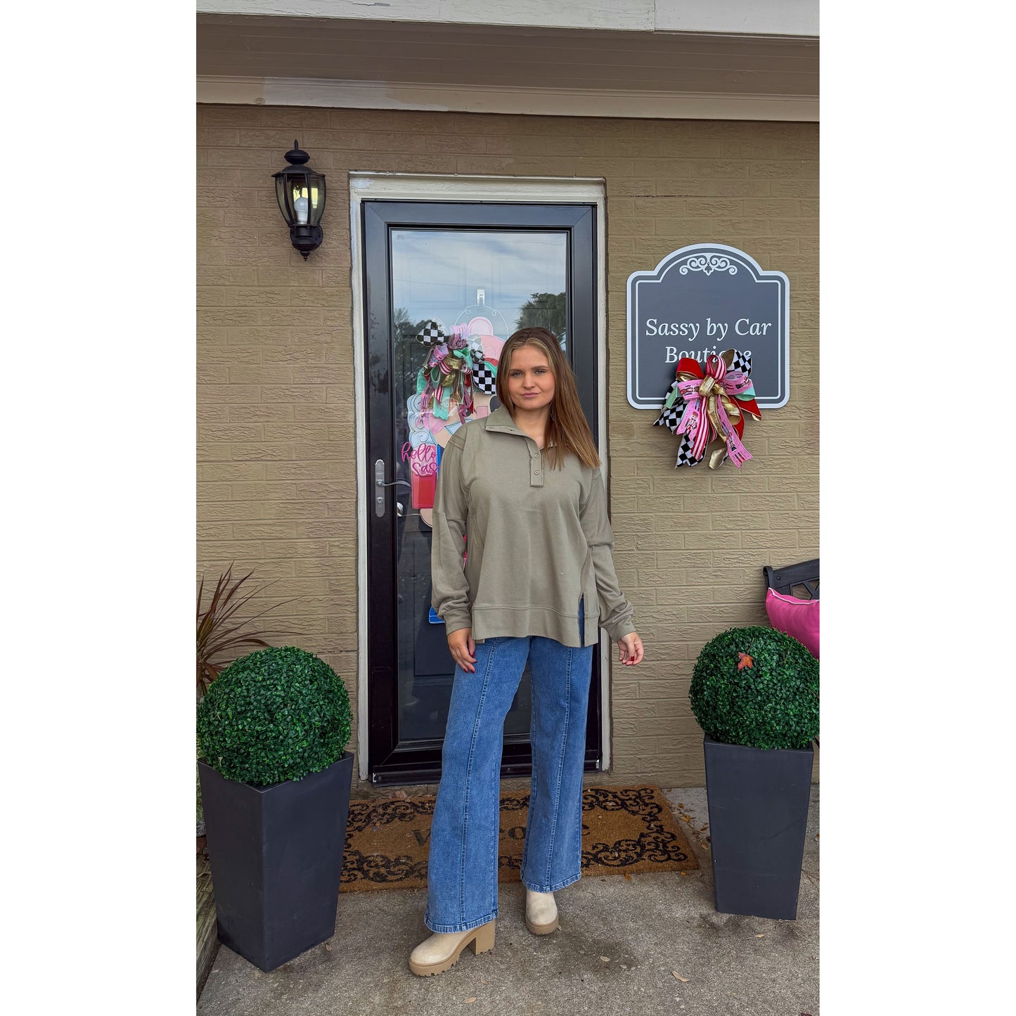 Olive Green Lounge Top