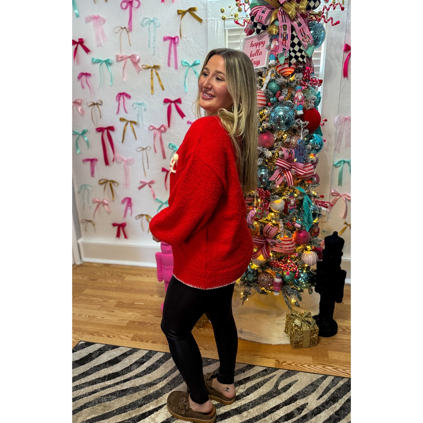 Merry Sweater, Red/Ivory