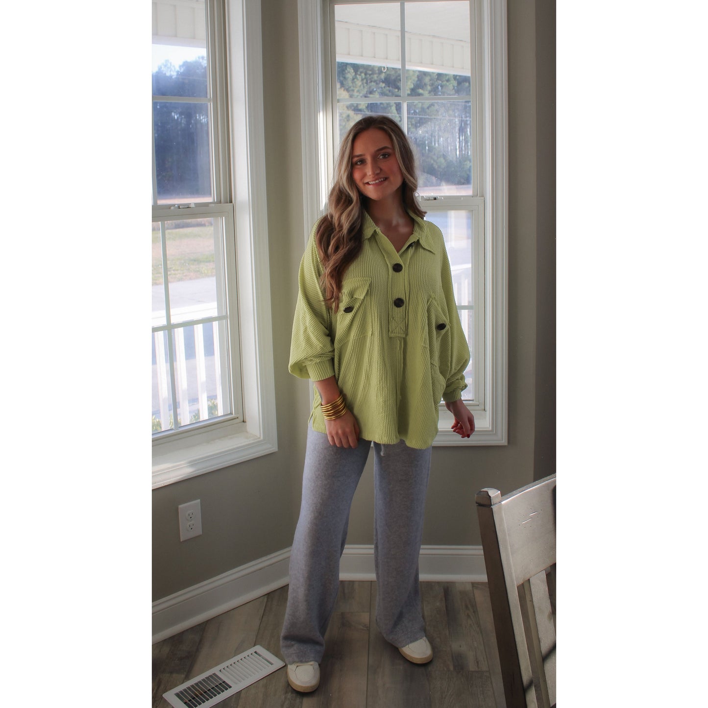 Molly Oversized Top, Lime