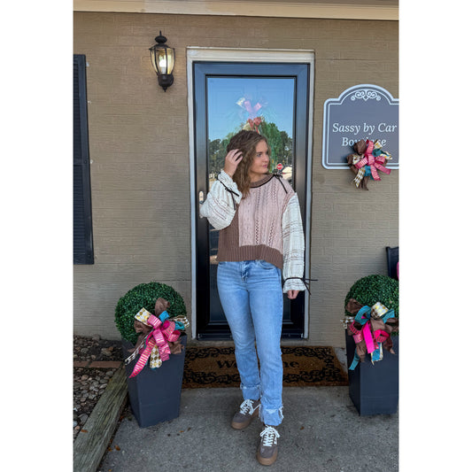 London Patchwork Sweater, Brown Multi