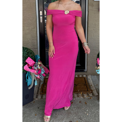 OTS Seashell Maxi Dress, Fuchsia