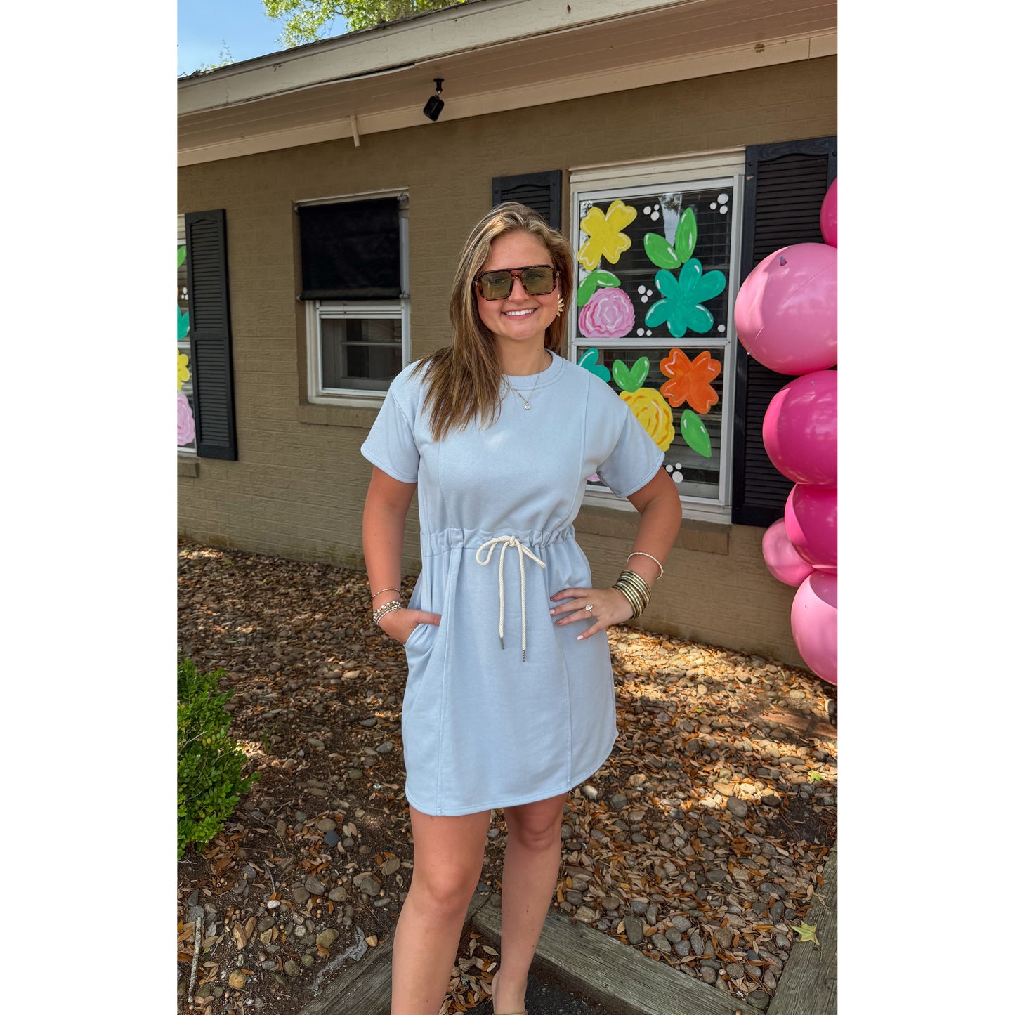 Tessa Mini Dress, Sky Blue