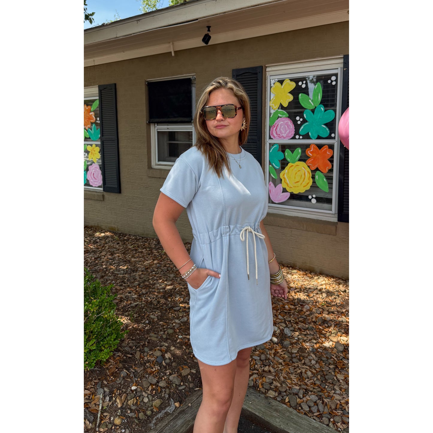 Tessa Mini Dress, Sky Blue