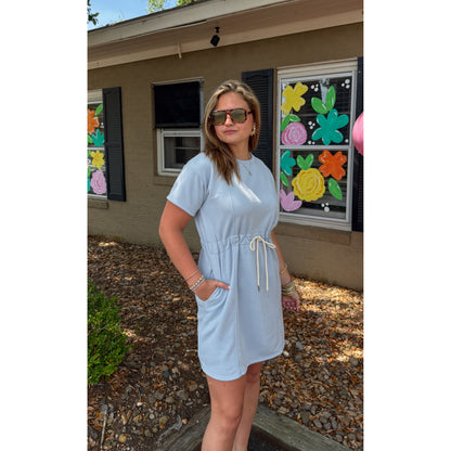 Tessa Mini Dress, Sky Blue