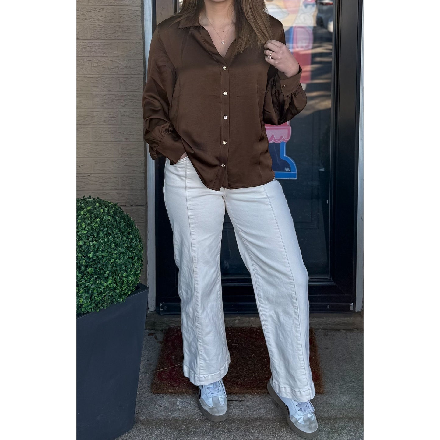 Ashley Blouse, Chocolate