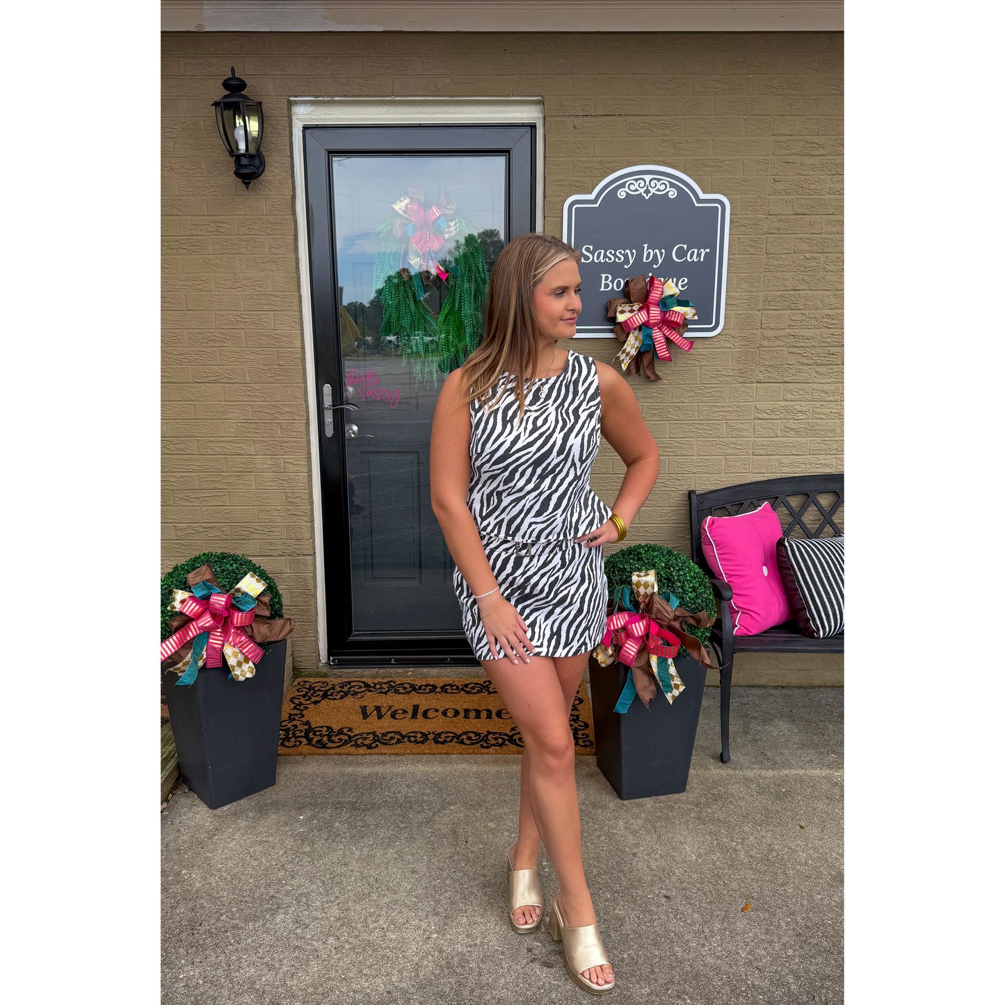 Zebra Two Piece Set, Black/White
