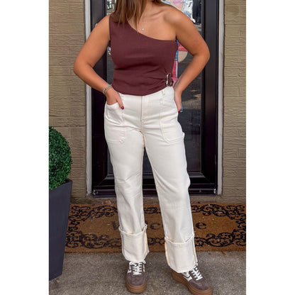 One Shoulder Detail Top