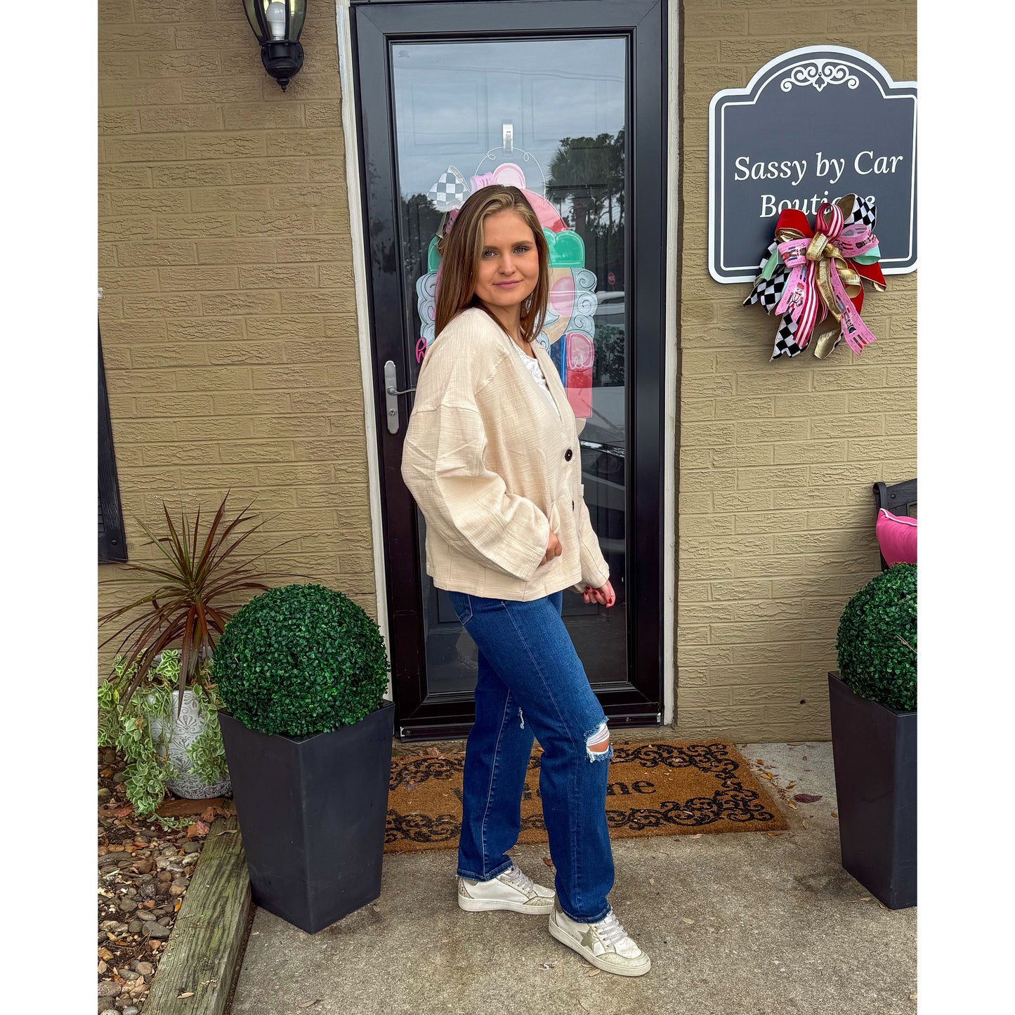 Oversized Cardigan, Cream