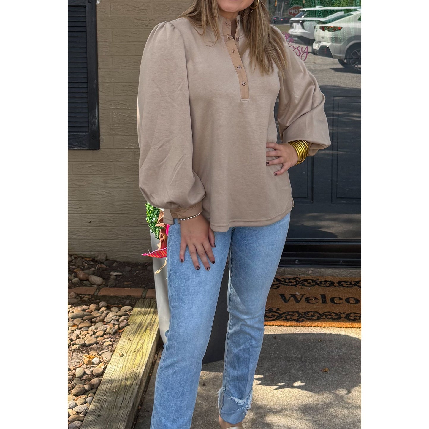 Rowan Lounge Top, Taupe