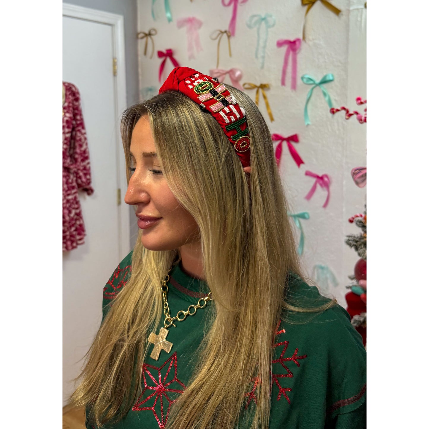 Hohoho Headband, Red