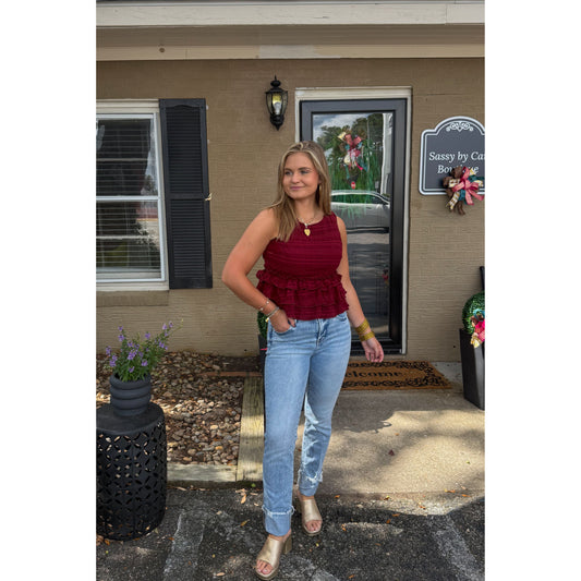 Danna Top, Burgundy