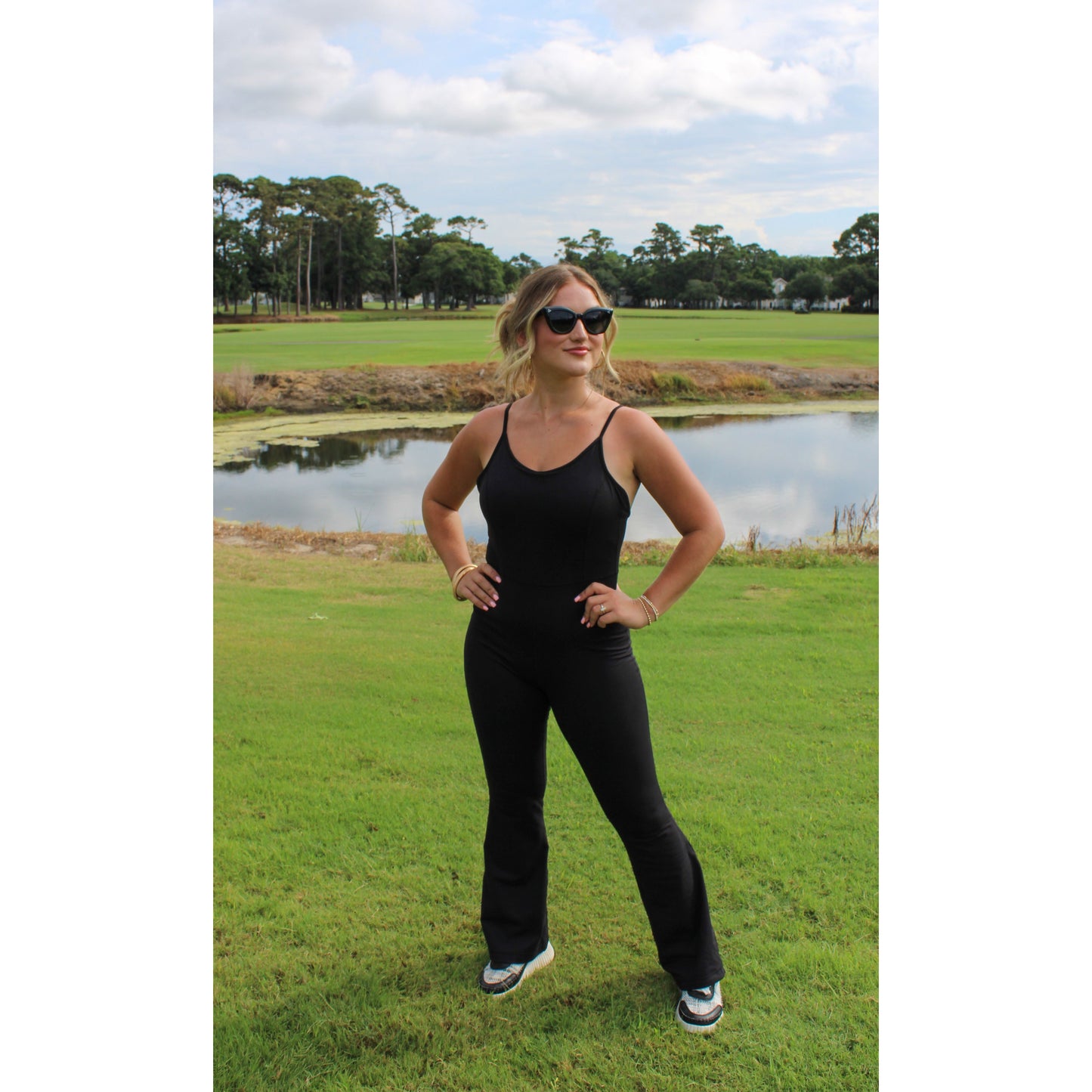 Carmen Workout Jumpsuit, Black