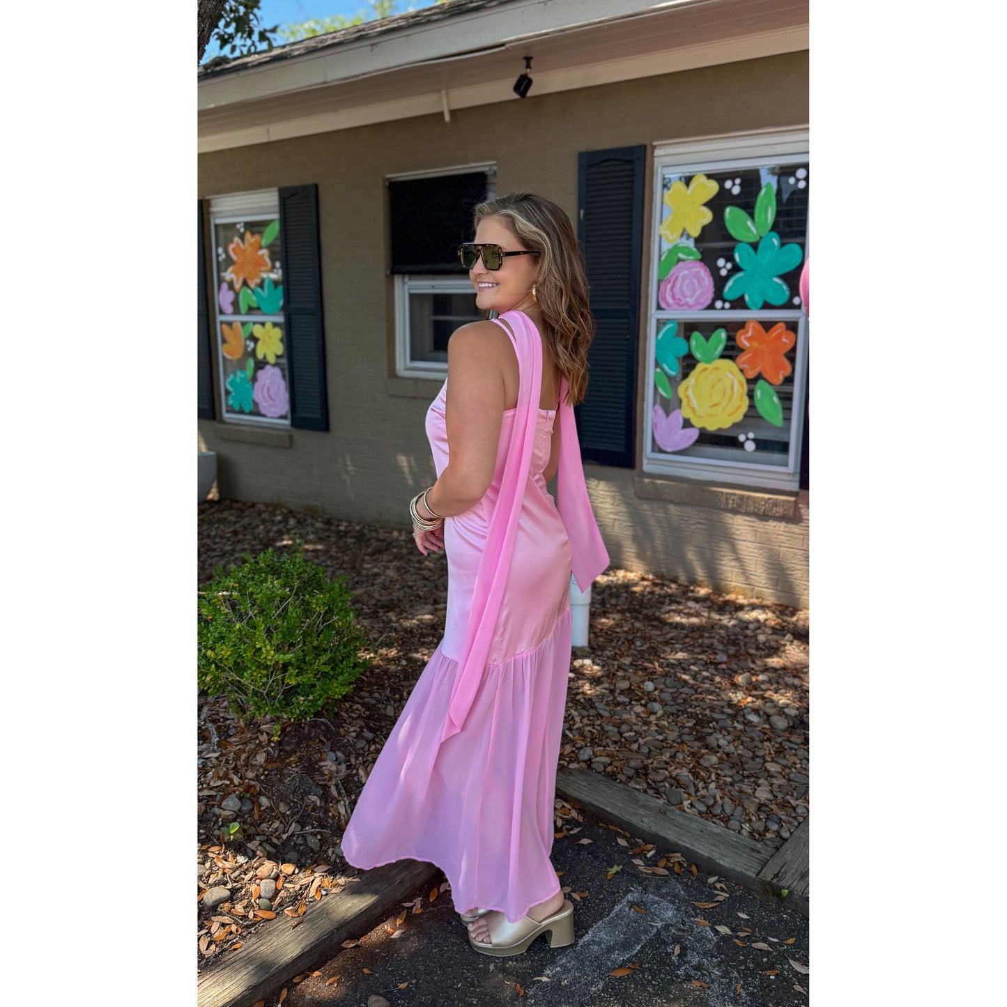 Pinky Maxi Dress w/ Scarf