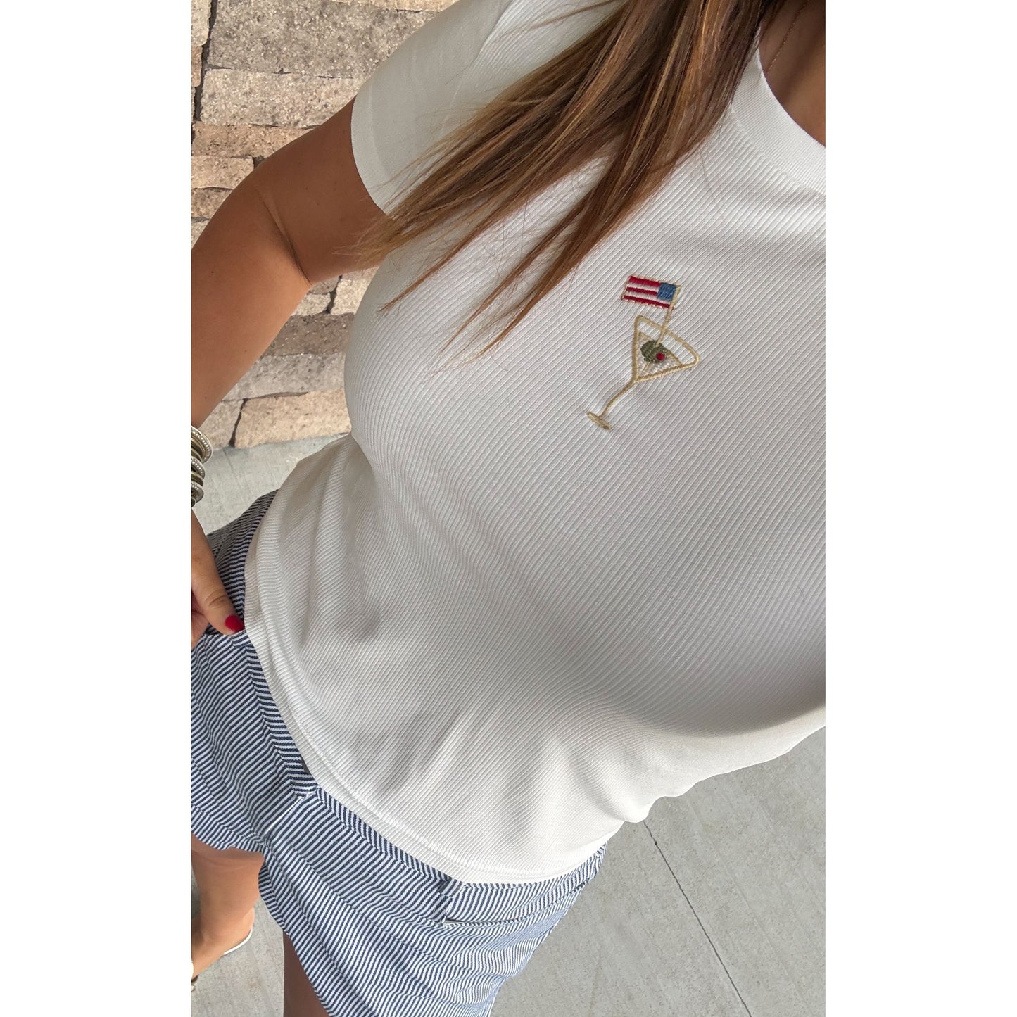 USA Cocktail Embroidered Baby Tee