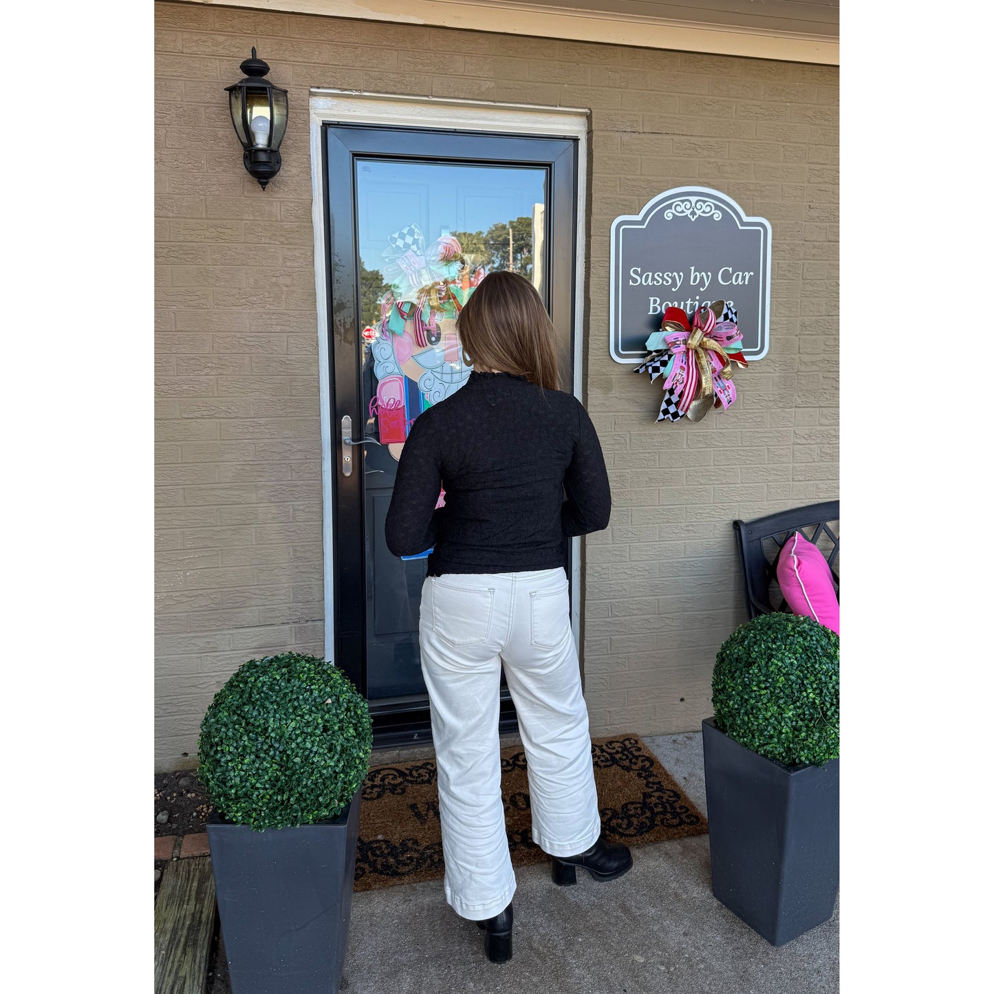 Harlow Sheer Top, Black