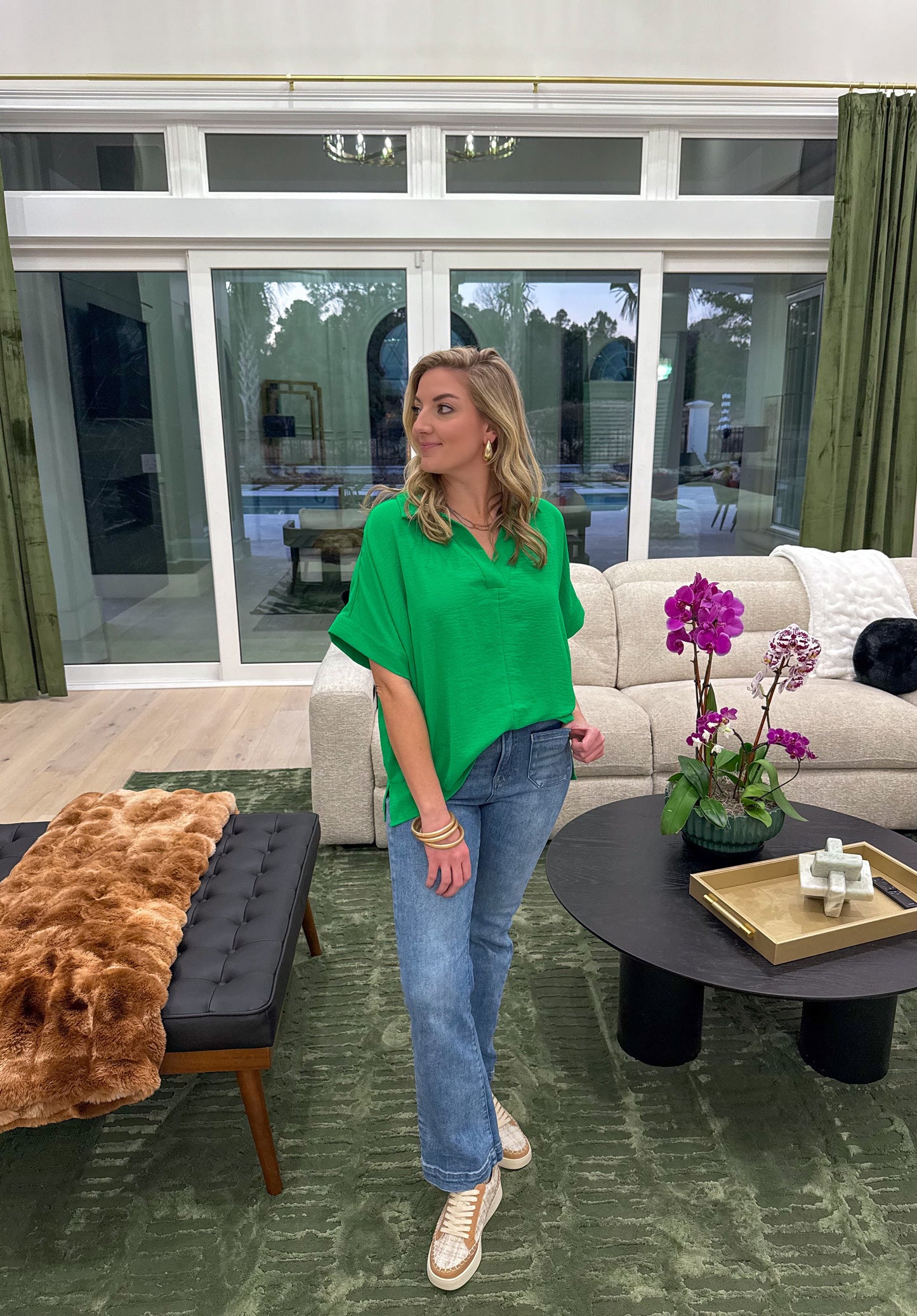 Coast Staple Blouse, Kelly Green